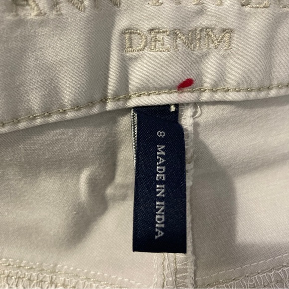 Ann Taylor denim pants Moderm boot Size 8 beige - Picture 7 of 16